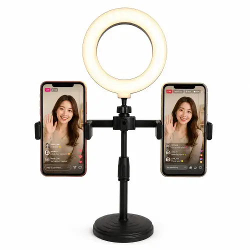 Aro de luz LED 16cm 6 pulgadas c/soporte doble KR-65168