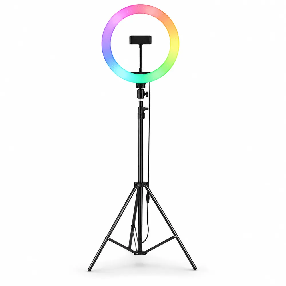 Aro de luz LED RGB 26cm 10 pulgadas c/trípode JS-260/H-466