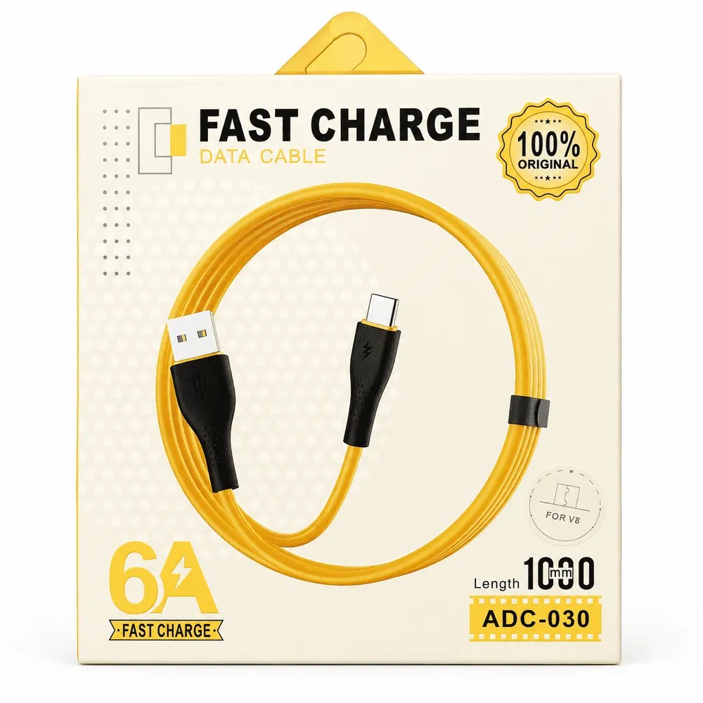 Cable USB a micro USB 6A 1M amarillo ADC-030