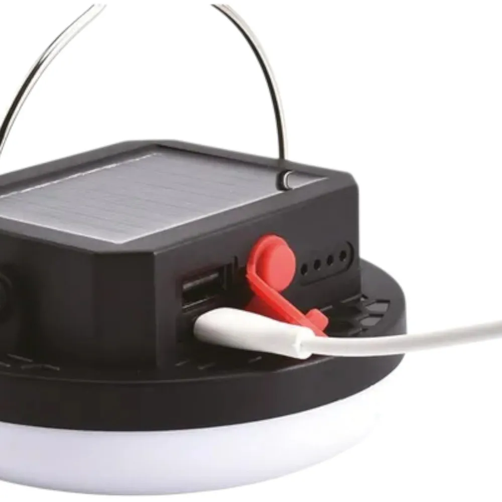 Lámpara LED camping solar recargable c/power bank AS-0528S