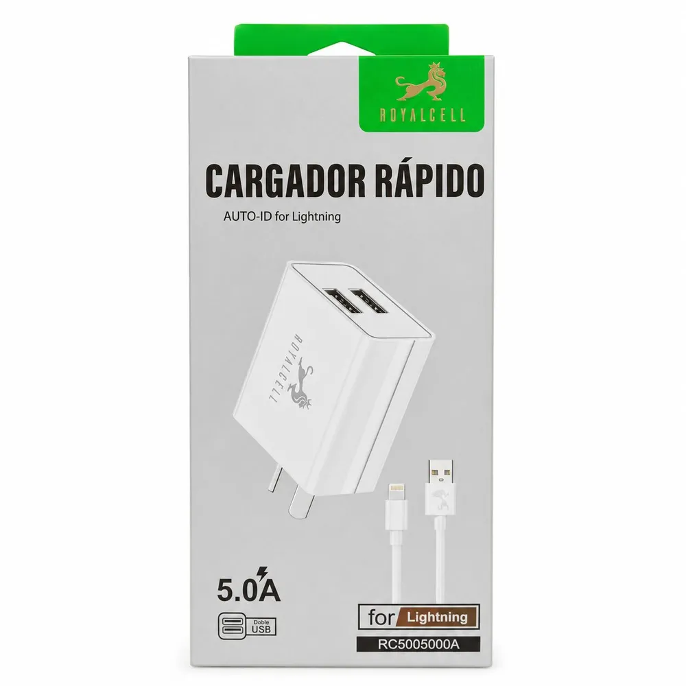 Cargador 2 USB a con cable iPhone 5.0A desarmado RC5005000A