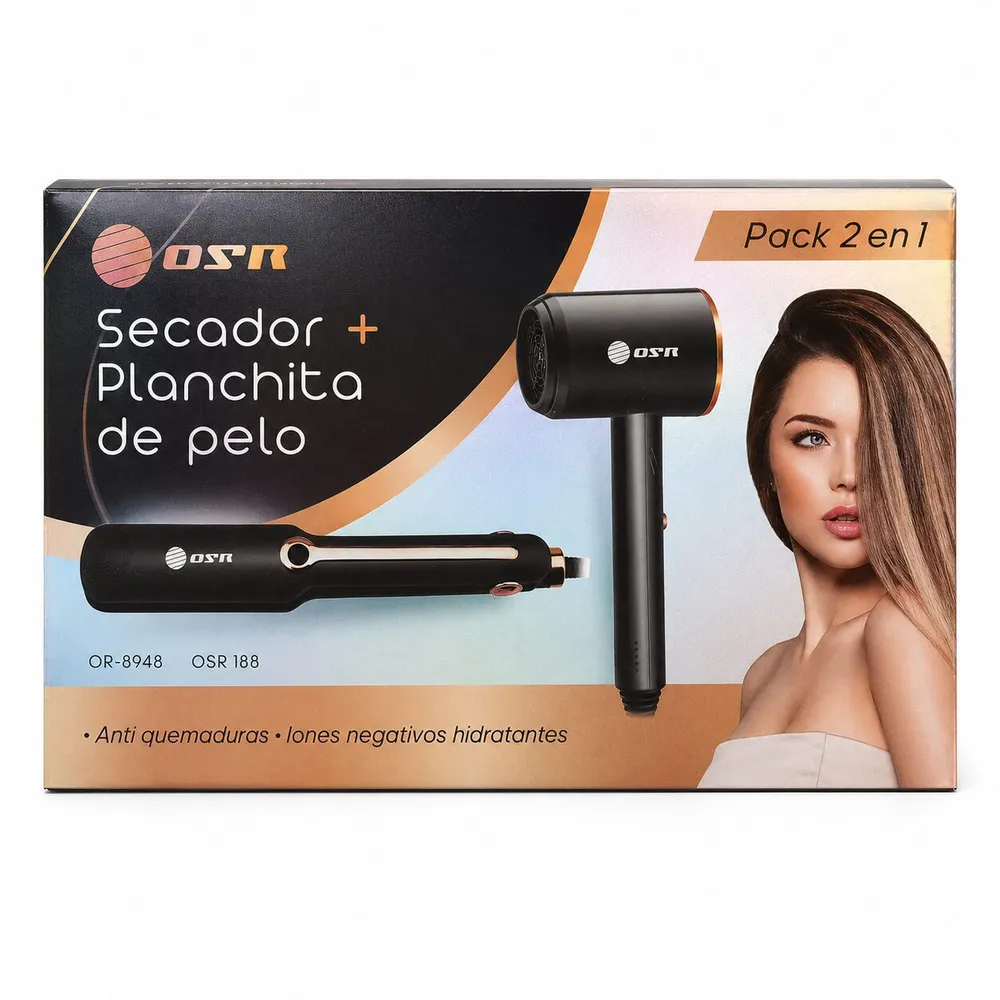 Set secador de pelo + planchita OR-8948/OSR-188